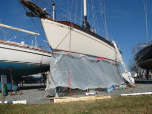 Sophia tented for hull work winter of 2007-2008