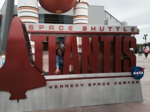 Elena touring the Space Shuttle Atlantis