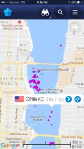 Our location from MarineTraffic. Notice the other boats close by