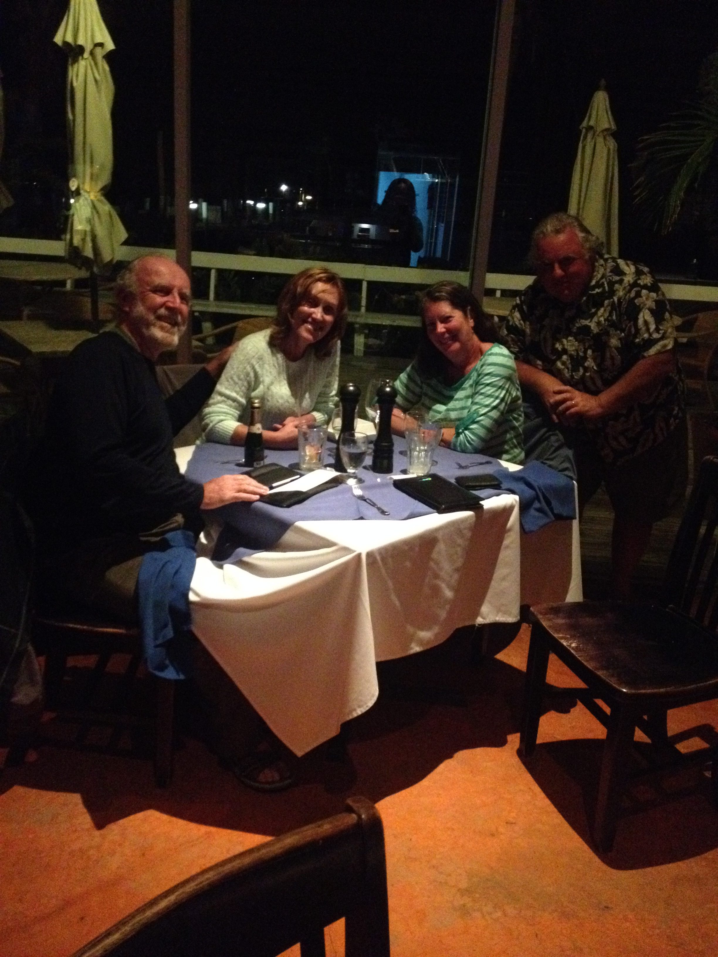 Dinner with Rob and Lynn at the Abaco Resort Marina the night before departure