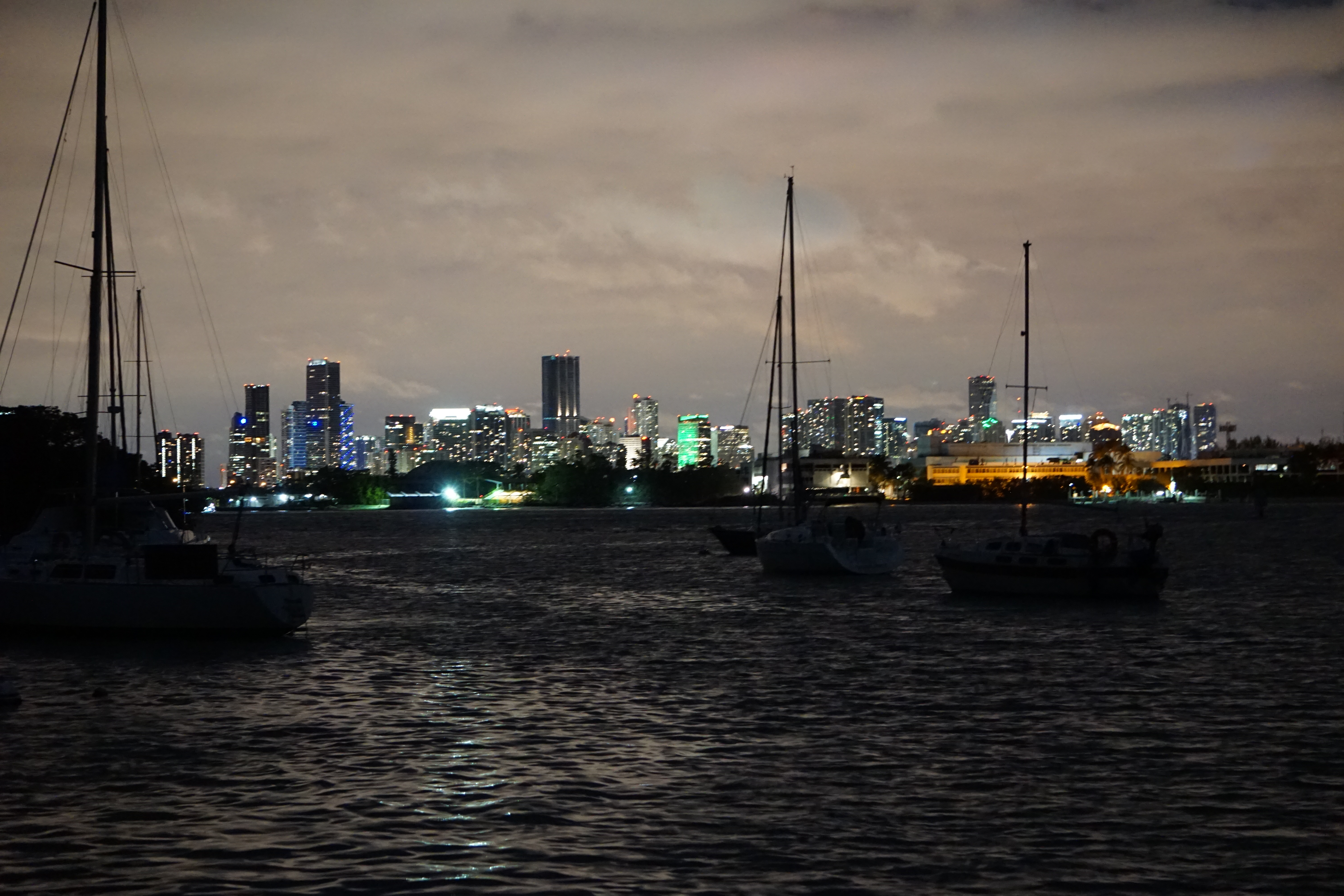 View of downtown Miami from our bow