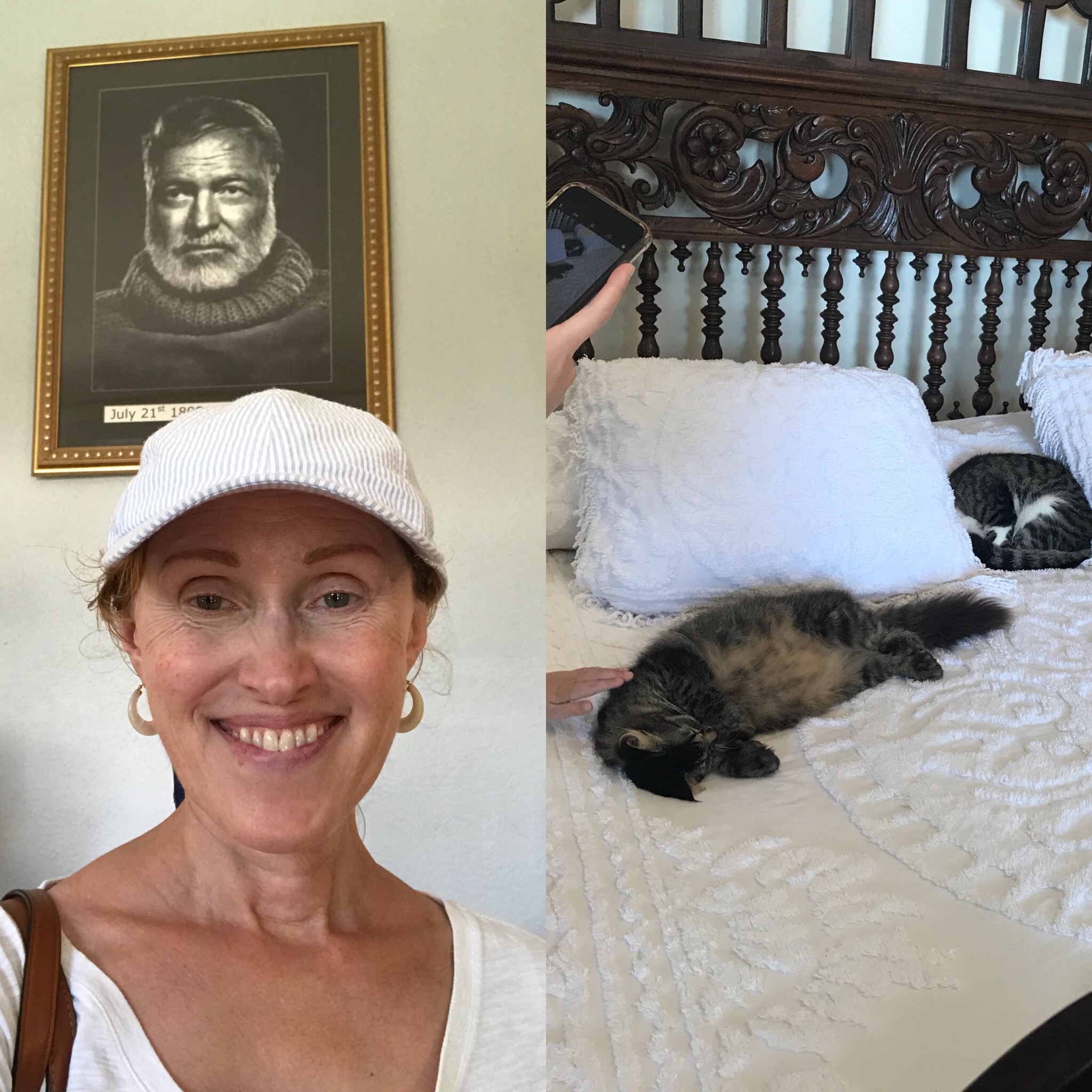Elena at the Hemmingway House with one of the "six paw" cats