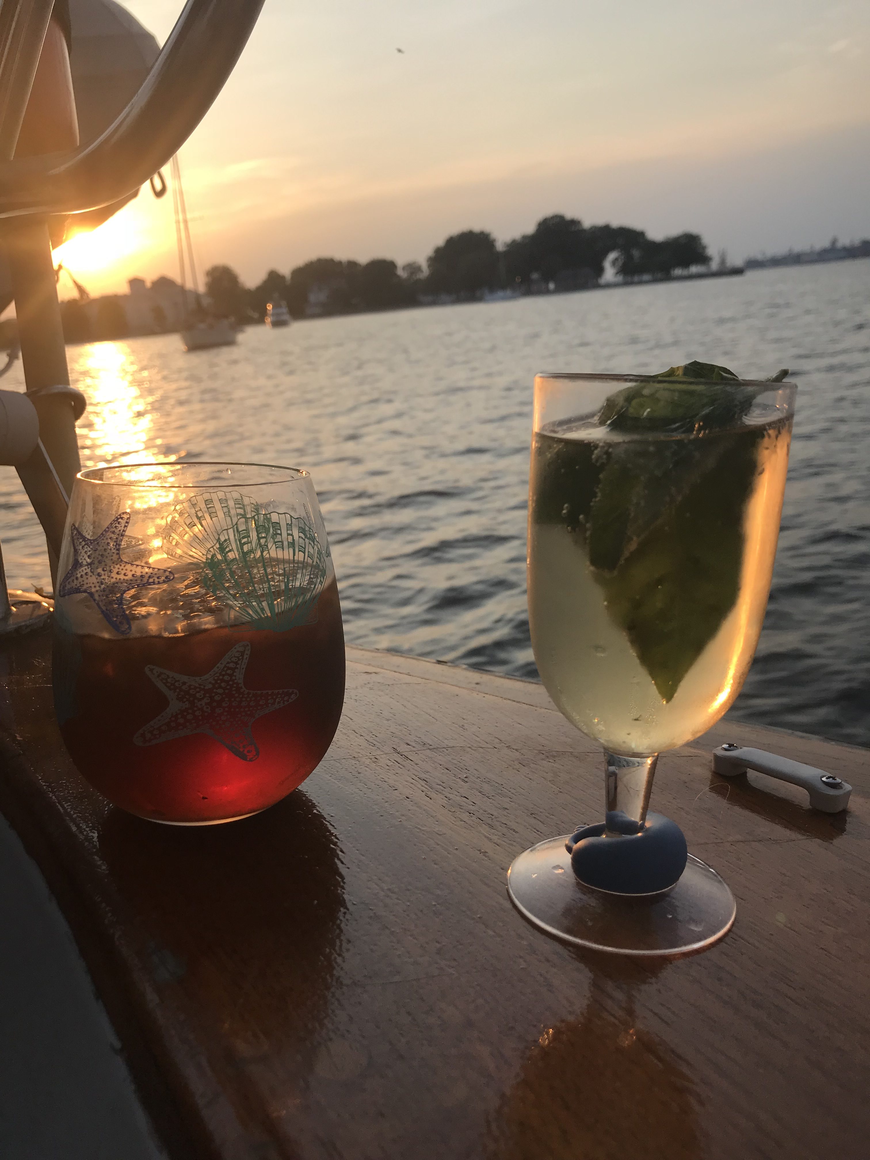 Anniversary drinks at sunset